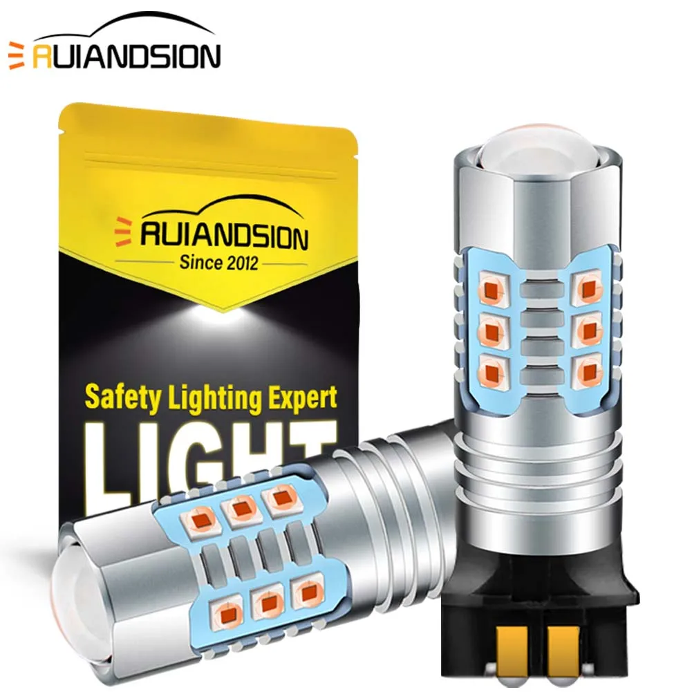 

RUIANDSION 2 шт. PWY24W Светодиодные противотуманные фары 12V24V Универсальные автомобильные светодиодные противотуманные фары Белый Желтый Свет SUV Грузовик Plug And Play Противотуманные фары