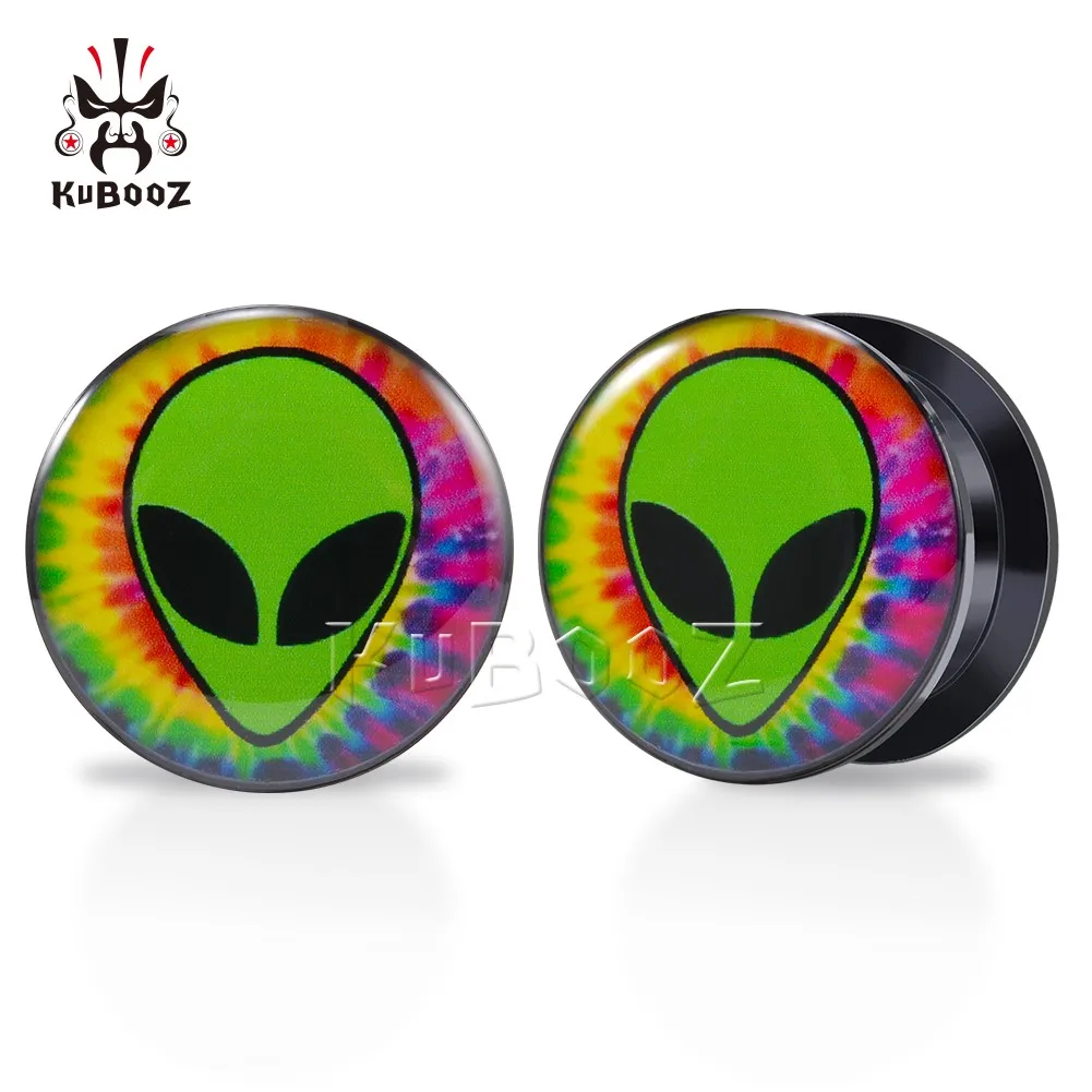 

Wholesale Price Acrylic Green Alien Ear Plugs Tunnels Piercing Earring Gauges Body Jewelry Stretchers Expanders 6-30mm 80PCS