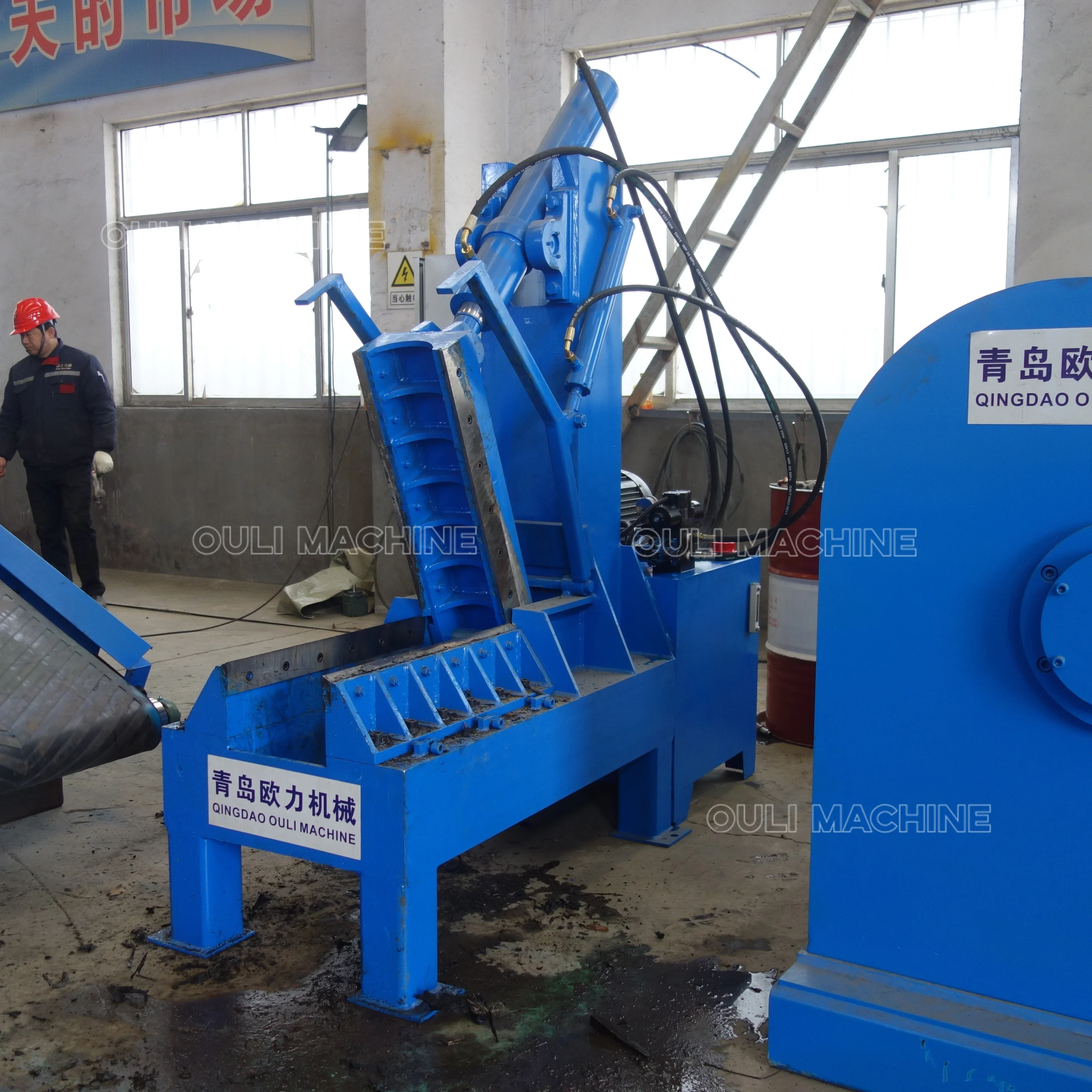 TC-300 giant truck tire cutting machine for rubber power manufacture