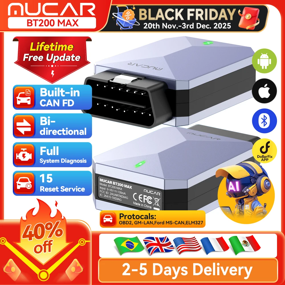 yZ[zMUCAR BT200 Max OBD2XLi[ CAN FD o SVXeffc[ 15Zbg SԎΉ UAbvf[g