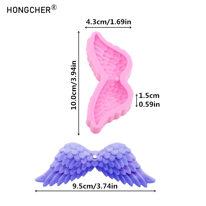 Angel Wings Aromatherapy Plaster Pendant Silicone Mould Car Pendant Decorative Diffuser DIY Resin Material Wings Drip Moulds
