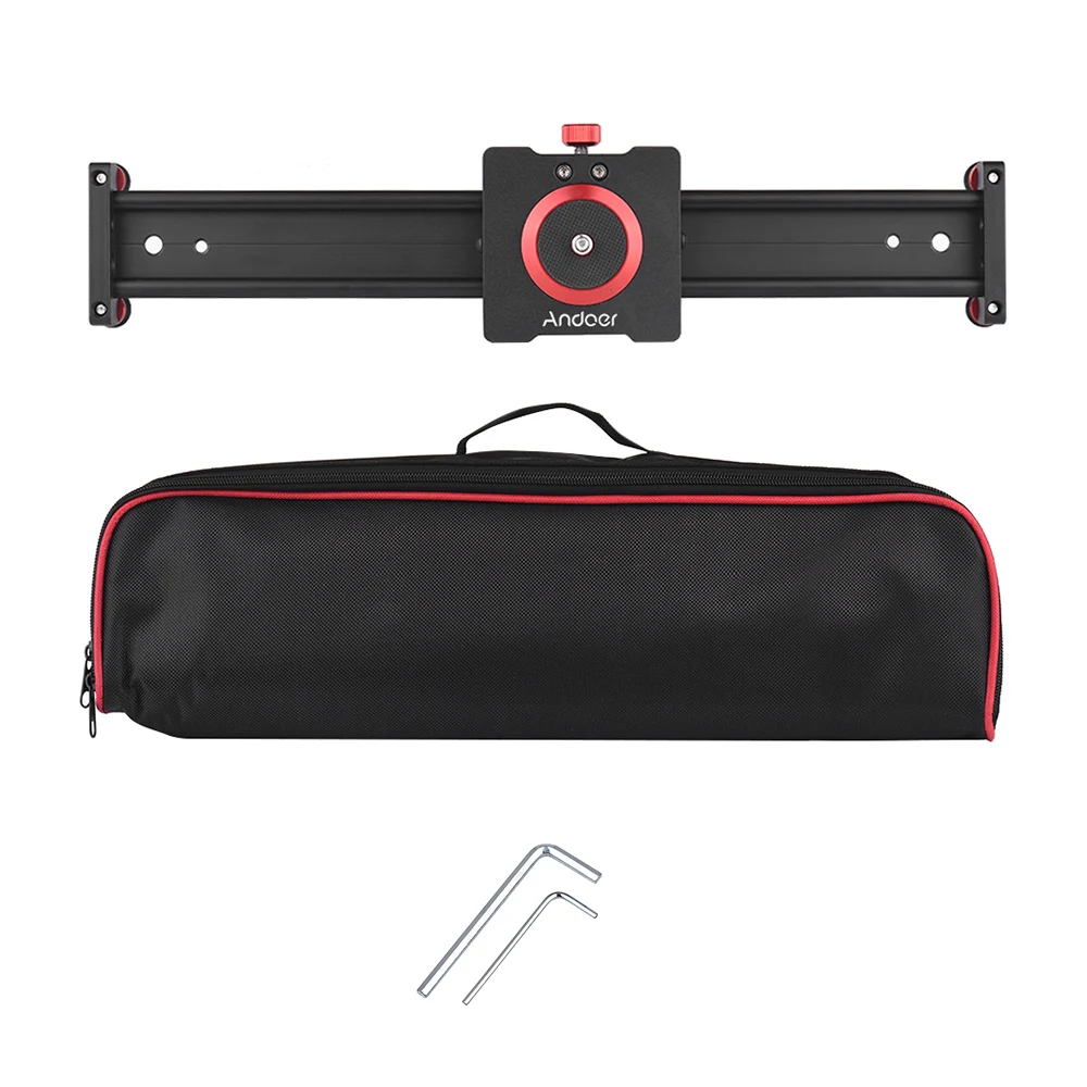 Andoer 40 cm/16 inch Aluminium Camera Track Slider Video Stabilizer Rail voor DSLR Camera Camcorder DV film Fotografie
