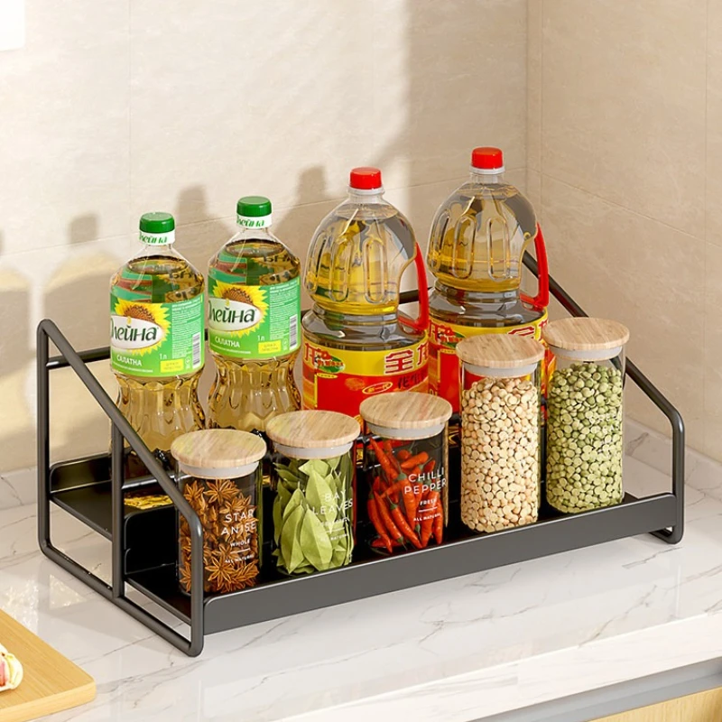 Multi Layer Multi Function Household Kitchen Countertop Spice Storage Rack Condiment Seasoning Sorting Organizer Holder