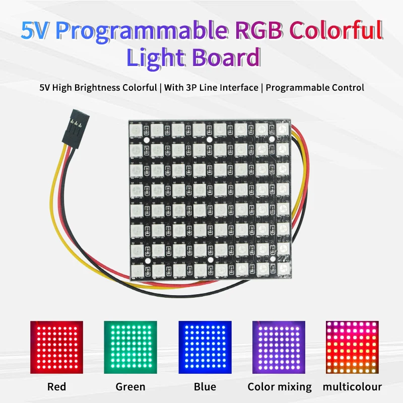 WS2812B RGB LED Digital Flexible Individually Addressable Panel Light WS2812 12RGB 16RGB 8x8 Module Matrix Screen DC5V