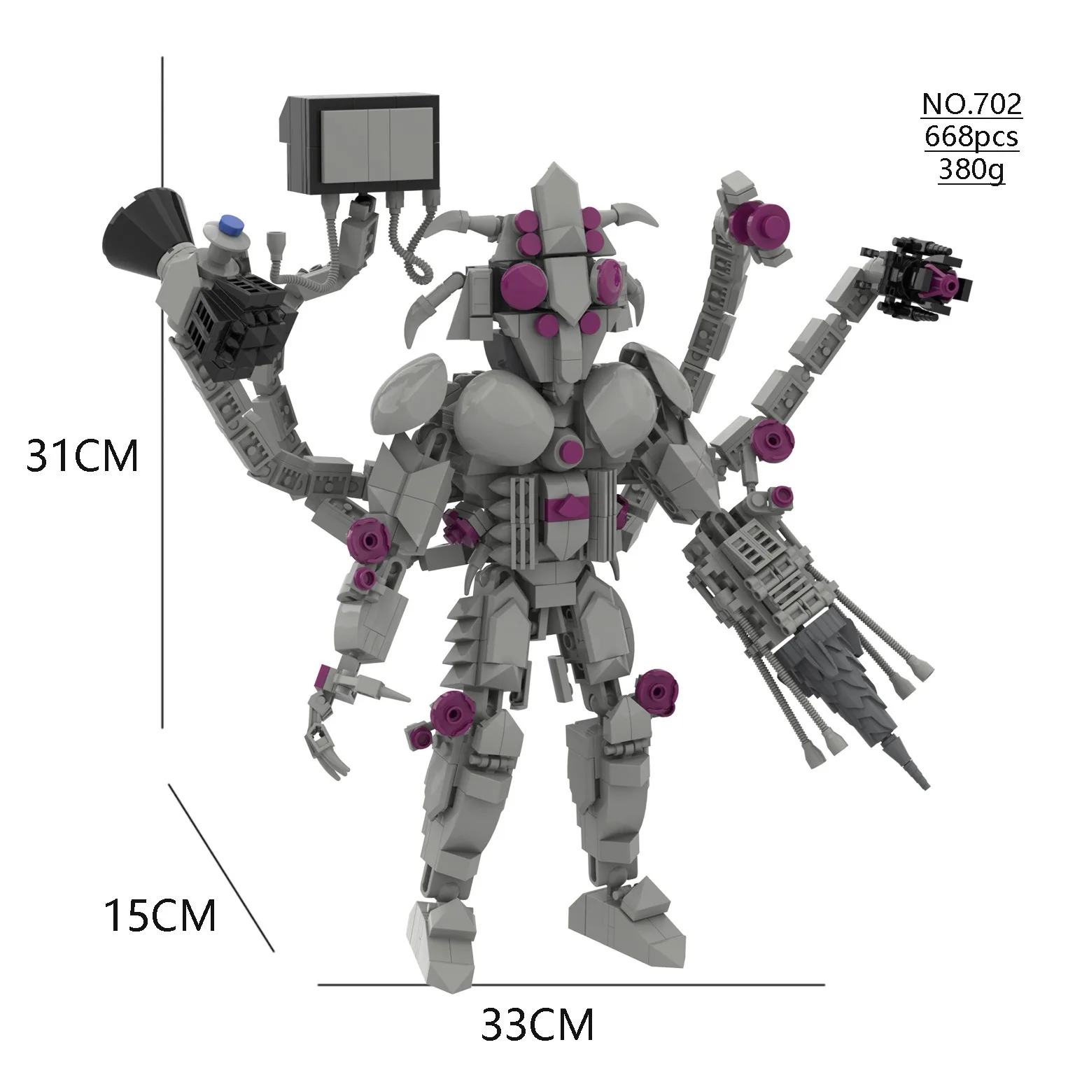 Juego de bloques de construcción modelo OVNI Toilet Elite, juguete de construcción con platillo volador, actualización de Titan Clock King,