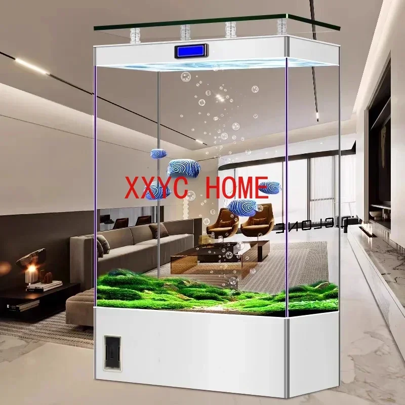 

Living Room Home Large Light Luxury Super White Fish Tank New Screen Change Water Ecological Fish Globe