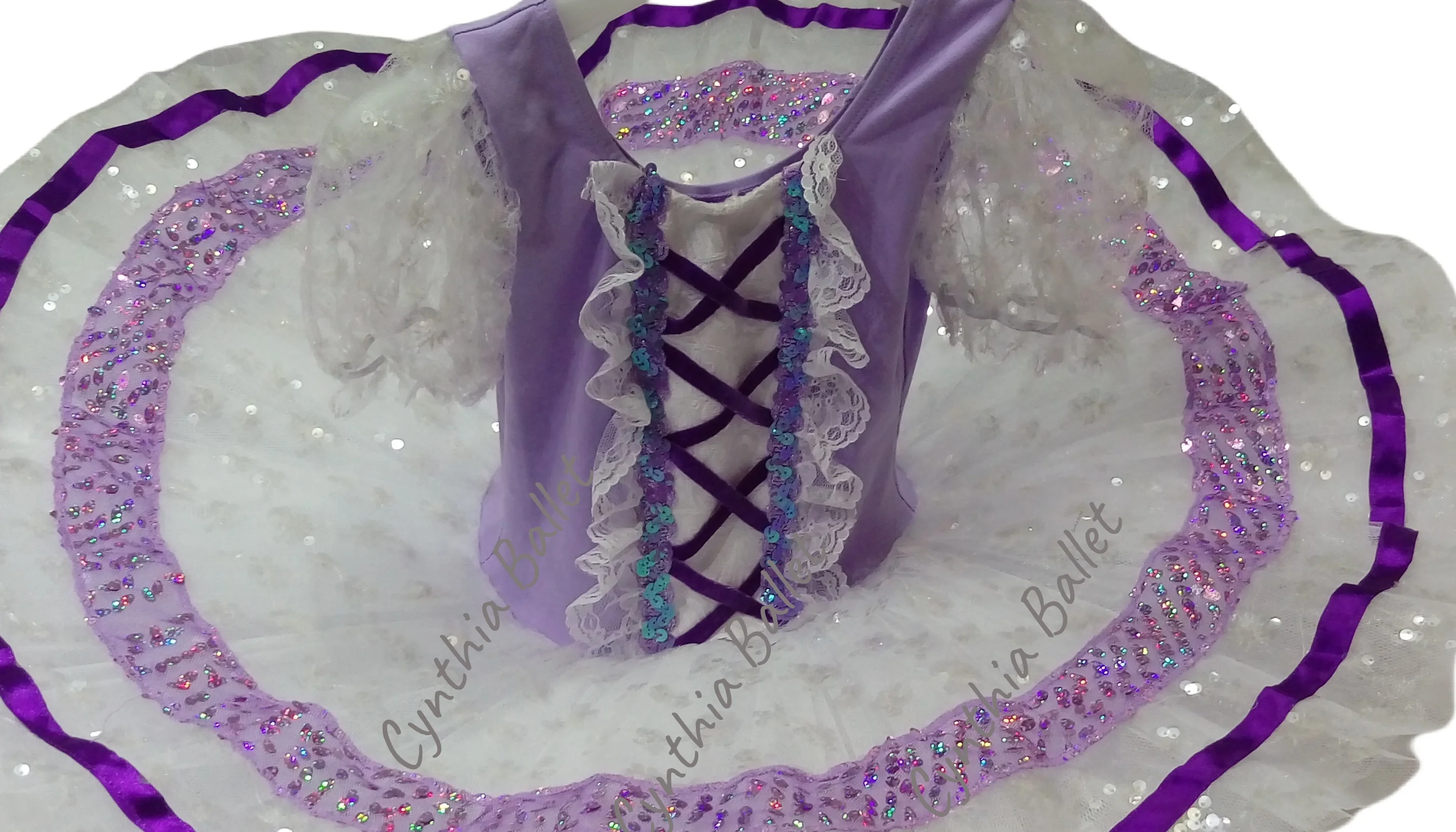 Vestido de tutú de leotardo lila para adultos, vestido de Ballet español de Kitri con corpiño elástico y panqueque, traje de baile español para niñas