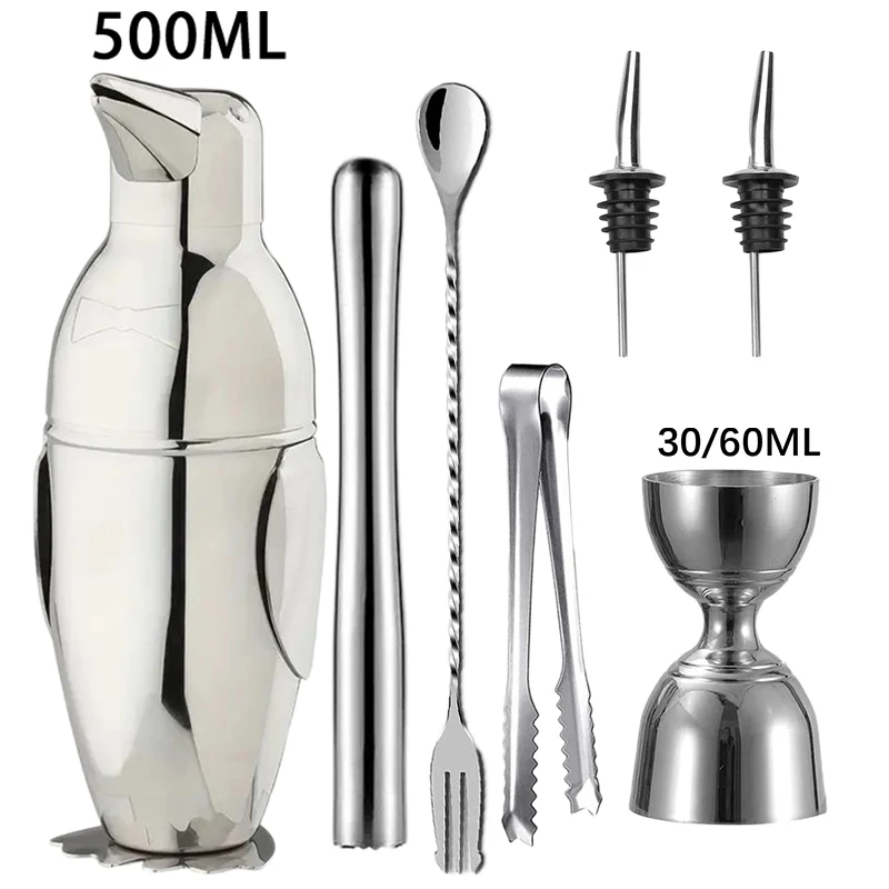 

New Cocktail Shaker Set Stainless Steel Bartender Kit Cocktail Mixer Wine Martini Shaker Party Bar Tools