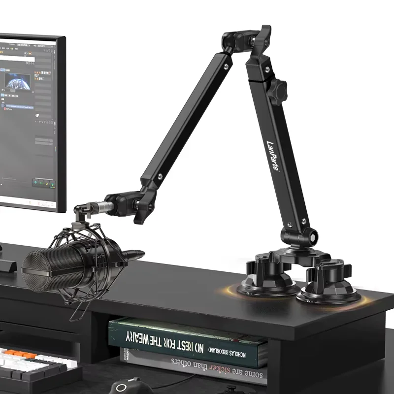 

Lanparte djustable Microphone Stand With suction cup Cable Managment/Desk Mount, Suspension Boom Arm for K688 Ampligame AM8-BM88