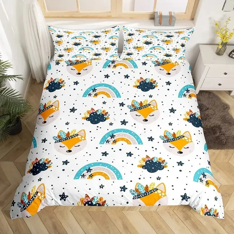 Cartoon Axolotl Cute Sea Animal Reptile Bedding Set Boys Girls Twin Queen Size Duvet Cover Pillowcase Bed Kids Adult