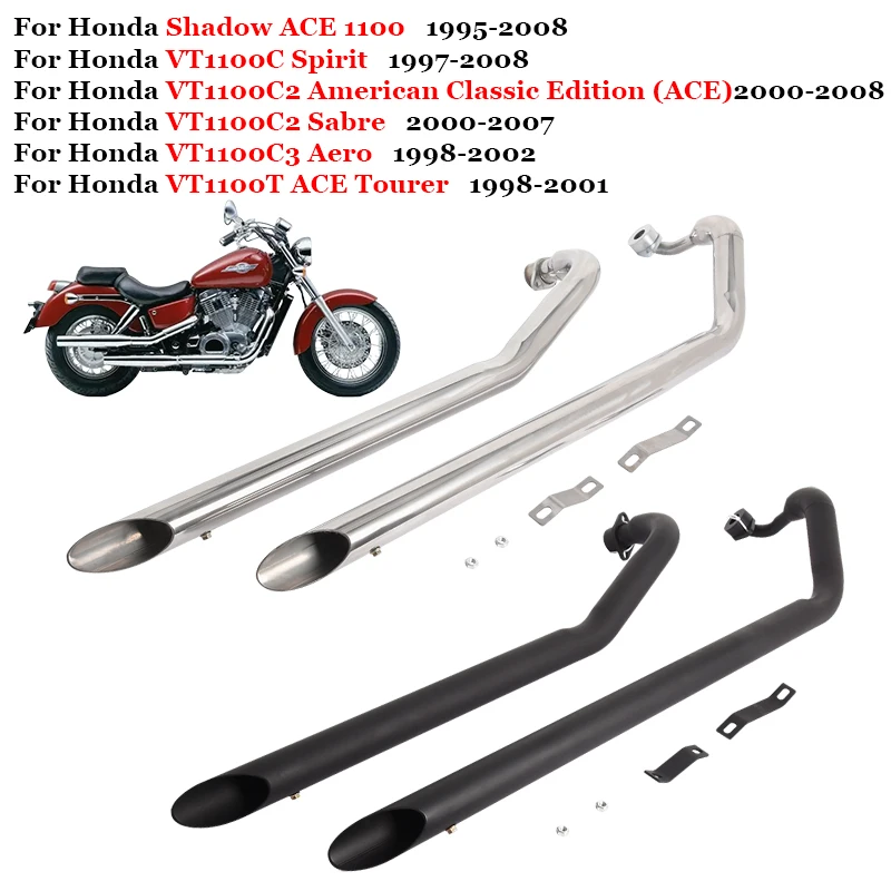 

For Honda Shadow ACE 1100 VT1100C Spirit VT1100C2 American Classic Edition (ACE) Sabre VT1100C3 Aero VSTAR1100 Moto Exhaust