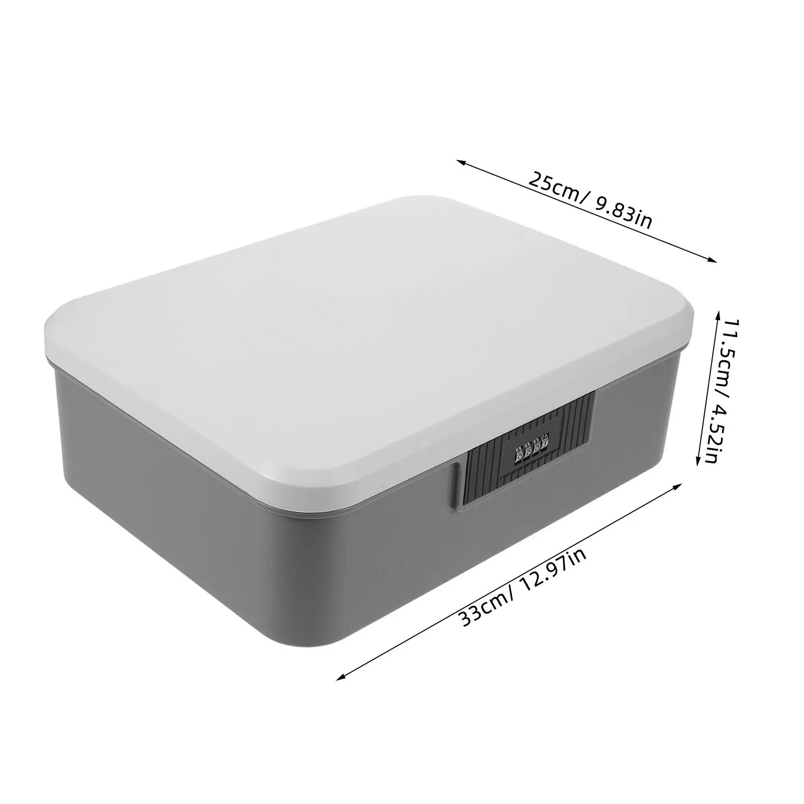 16L Lockable Storage Box Password Lock Dual Layer Design Spacious Organized Storage for Documents Jewelry Travel Car Home Use