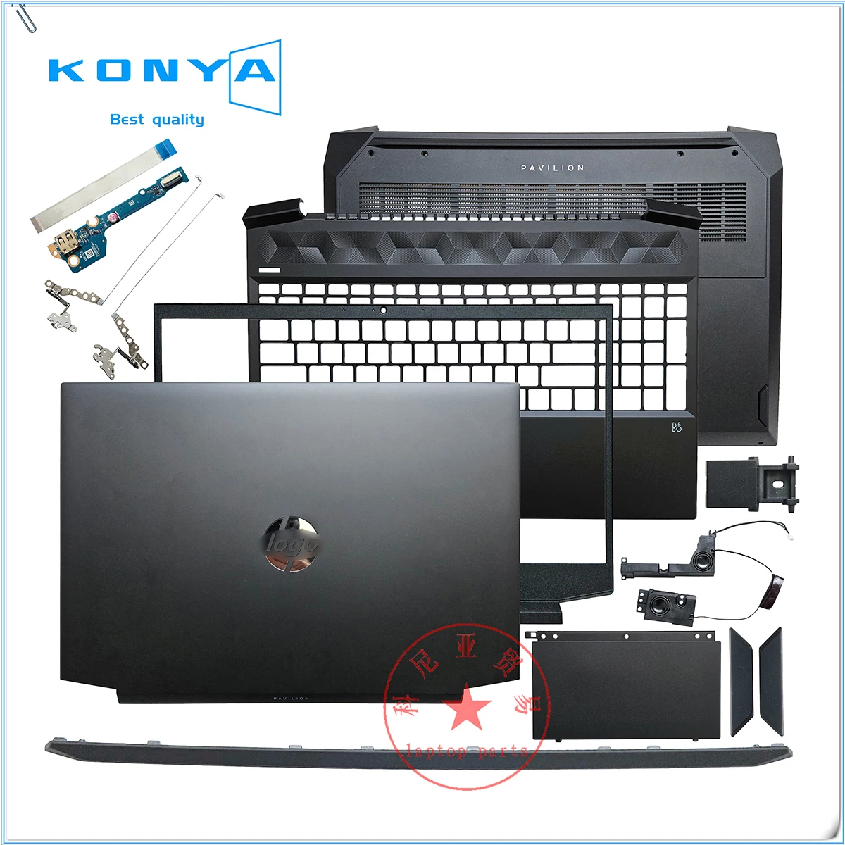 Imagem -01 - Laptop Lcd Tampa Traseira Moldura Frontal Palmrest Caixa Inferior Acessórios Apto para hp Pavilion Gaming 15-ce Tpn-q229 Série Original Novo laptop lcd tampa traseira moldura frontal palmrest caixa inferior acessorios apto para hp pavilion gaming 15 ce tpn q229 serie original novo 01