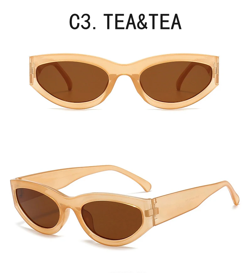 Mode Sonnenbrillen Frau Vintage Cat Eye Luxus Design Sonnenbrille Marke Shades Weibliche Nette Candy Farbe Brillen – Detail 8