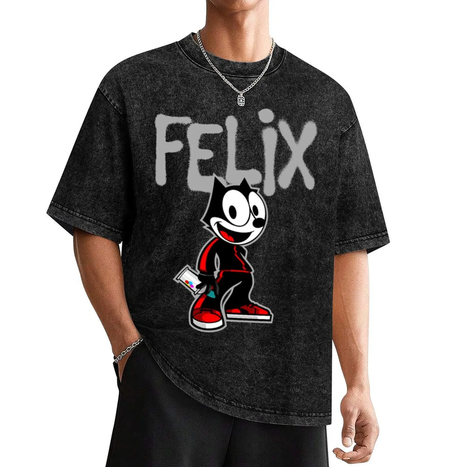 

FELIX GRAFFITI - 4 dark tees T-Shirt clothes oversizeds quick drying gifts for boyfriend funny t shirts men