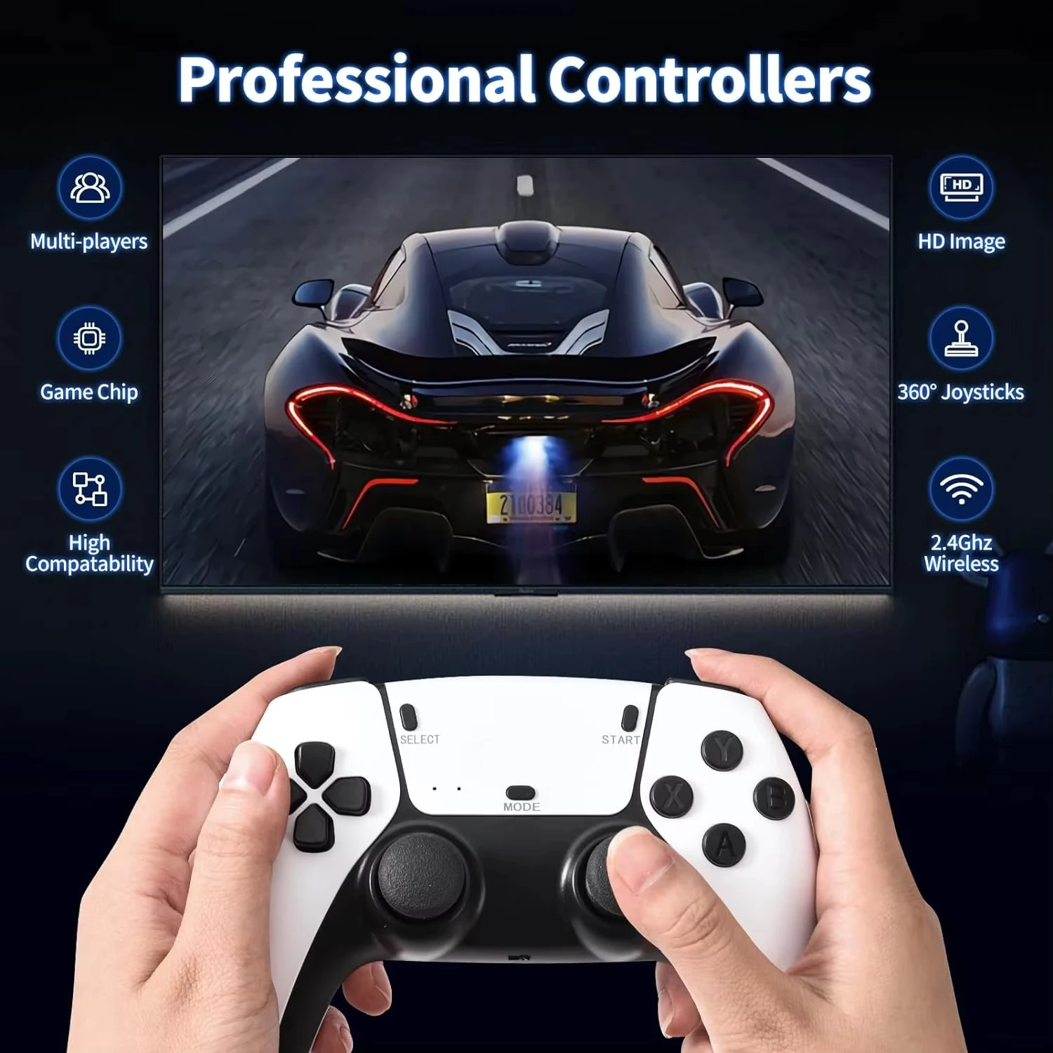 M15 Game Stick Mini Retro Video Game Console Built-in 20000 Games Wireless Gamepads 8K Video Game Controller Support 2 Player