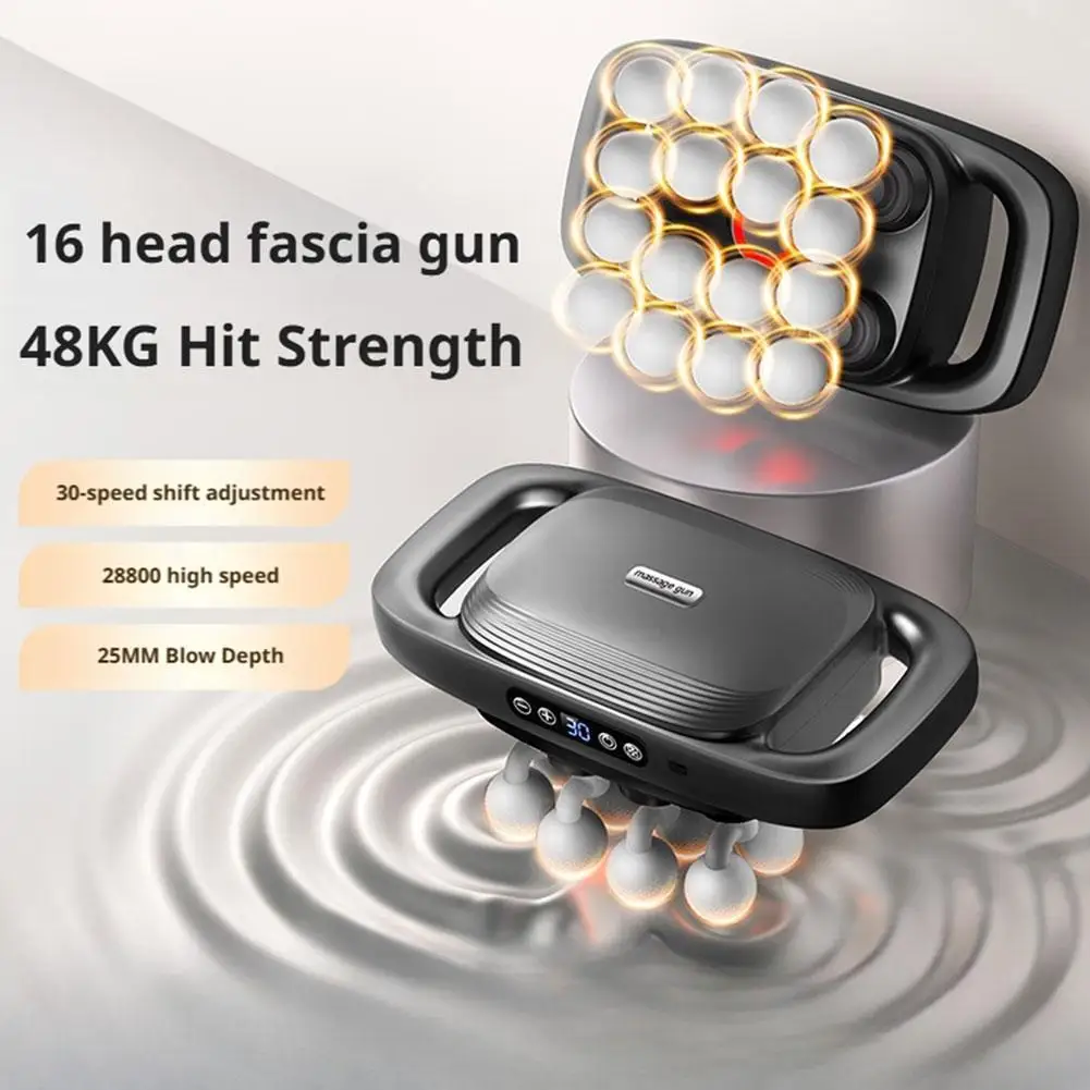 

NEW 16-Head Fascia Gun High-Frequency Vibration Body Massage Gun Waist Back Massager Neck Shoulder Massager Muscle Masajeador