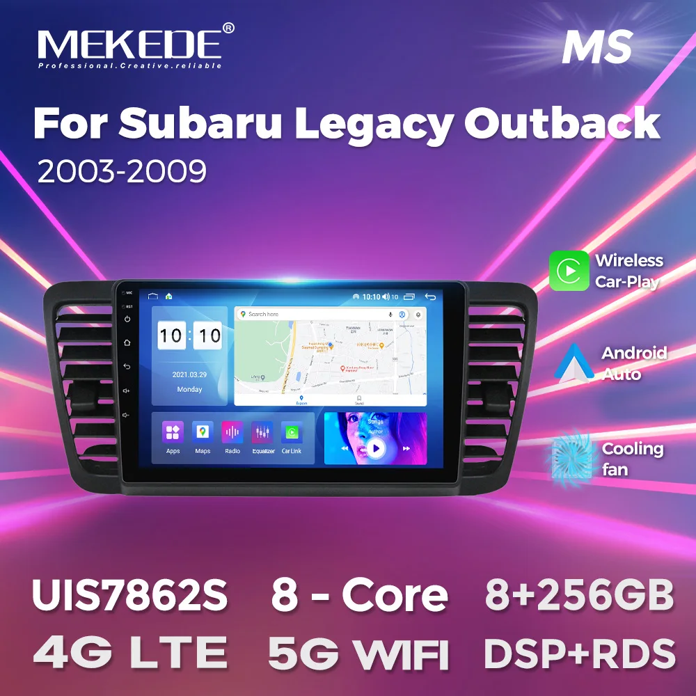 

MEKEDE Carplay Android Auto Car Radio Multimedia Video GPS navigational Player 8-Core 8+256G for Subaru Legacy Outback 2003-2009