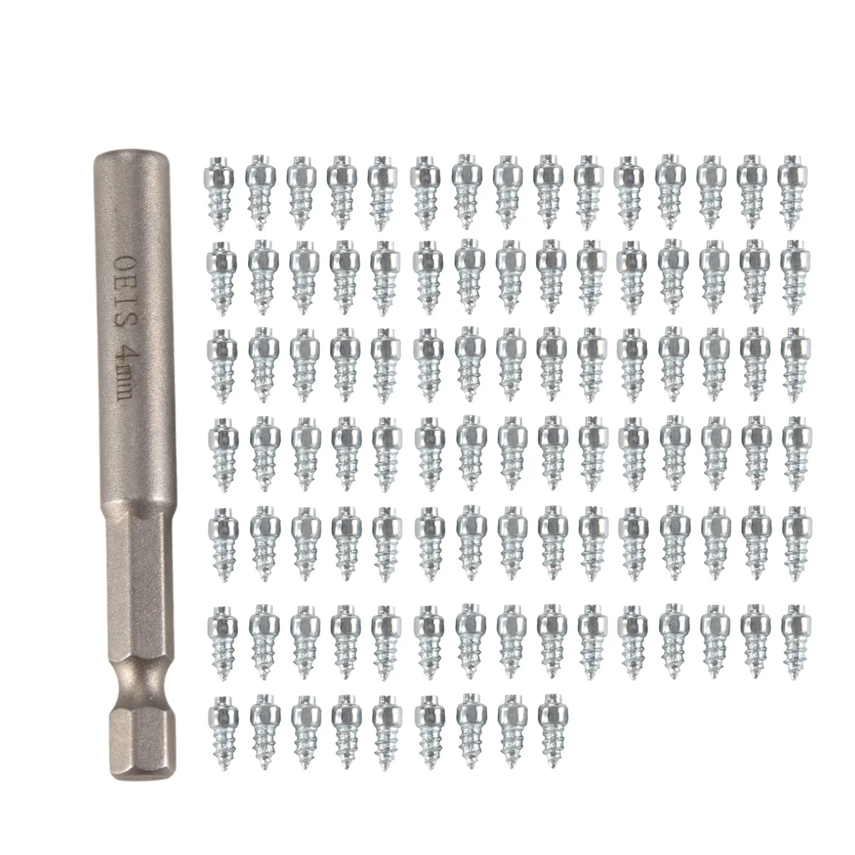 ABMO 100Pcs Spikes for Tires Universal Scooter Wheel Tire Snow Spikes Studs Tires Anti-Slip Screw Stud Trim 4X9mm