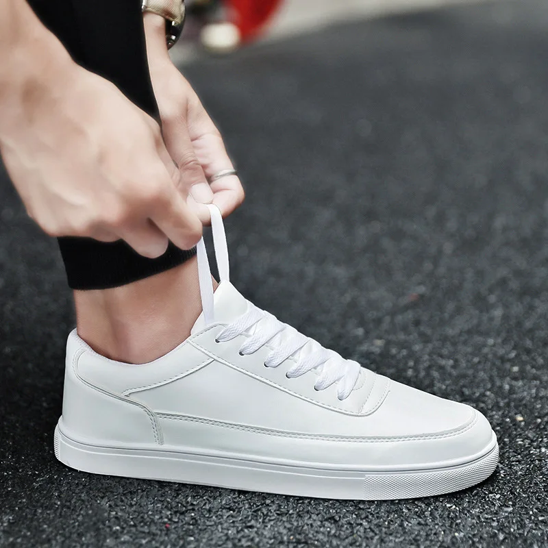 White Sneakers All White Performance Casual Men's Shoes Low-Top Flat Casual Student Shoes Plus size 45  47 48