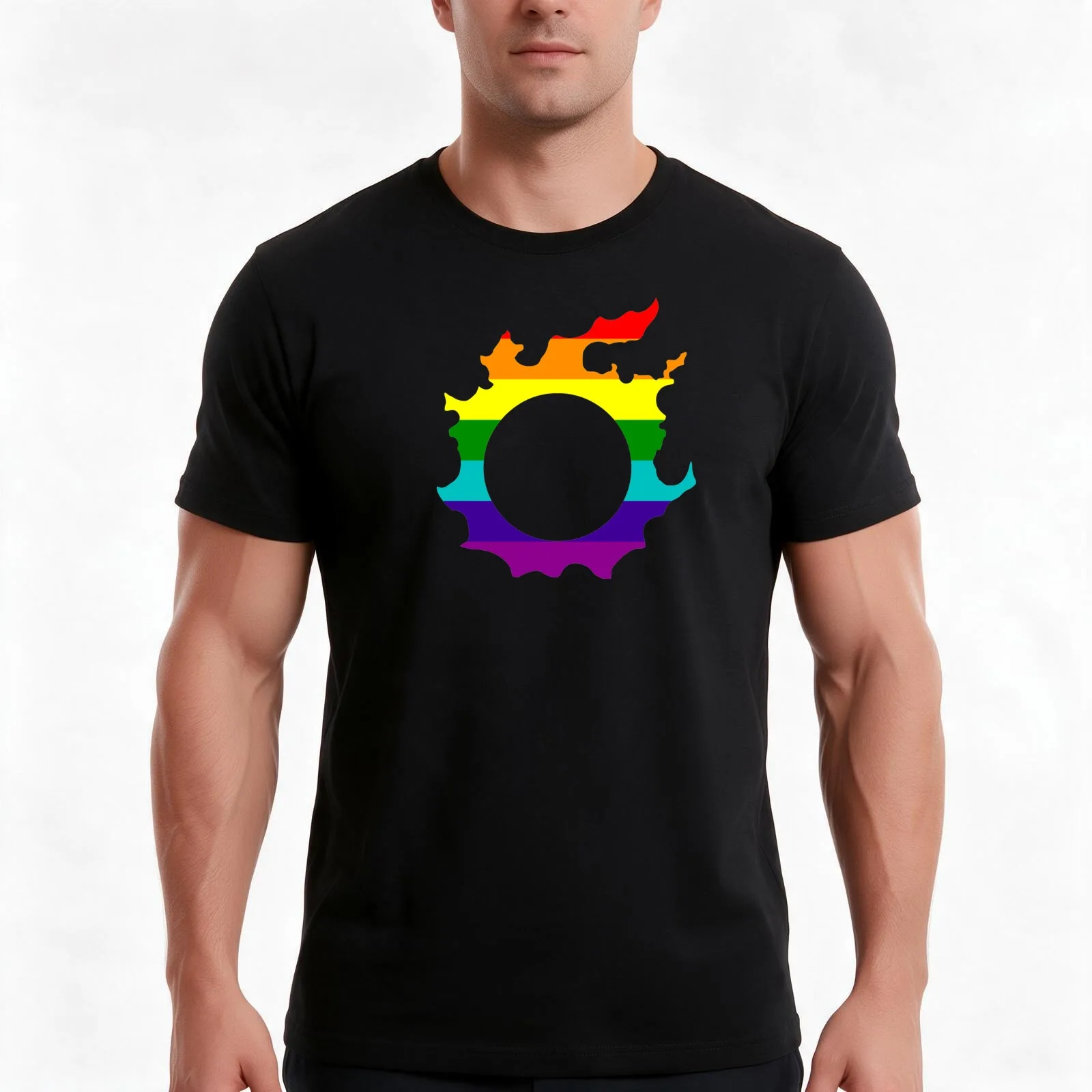 FFXIV Pride T-Shirt, Summer Casual Cotton Tee, Oversized Streetwear Tops, Vintage Graphic Print, Loose Fit Short Sleeve