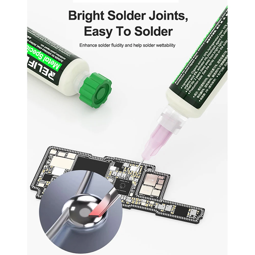 RELIFE F-22A Multifunctional Metal Flux Paste with Needle Tube for Mobile Phone Repair Motherboard PCB Soldering Paste Tool