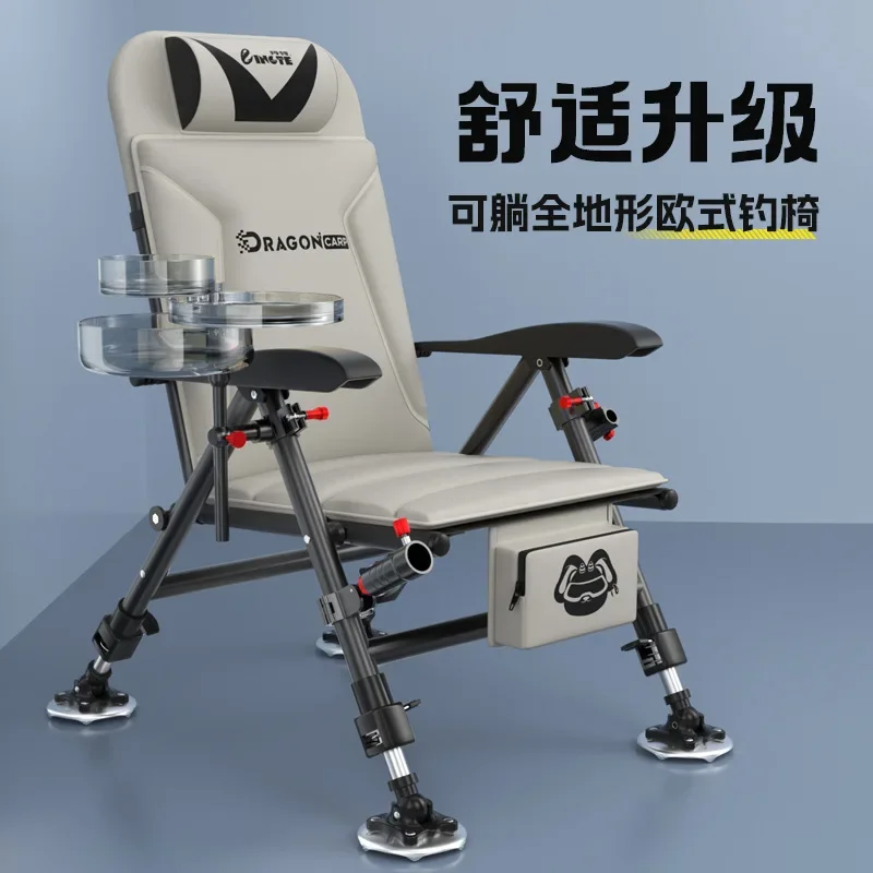 

2024 New European Fishing Chair 낚시의자 Folding Portable Wild Fishing Chair Multifunctional Fishing Stools Seat Стул Для Рыбалки