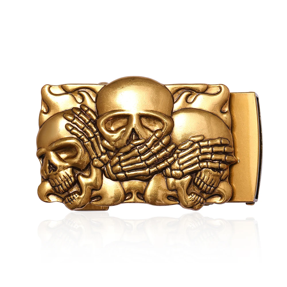 Punk rock style skeleton personality fashion versatile men's belt buckle smooth buckle