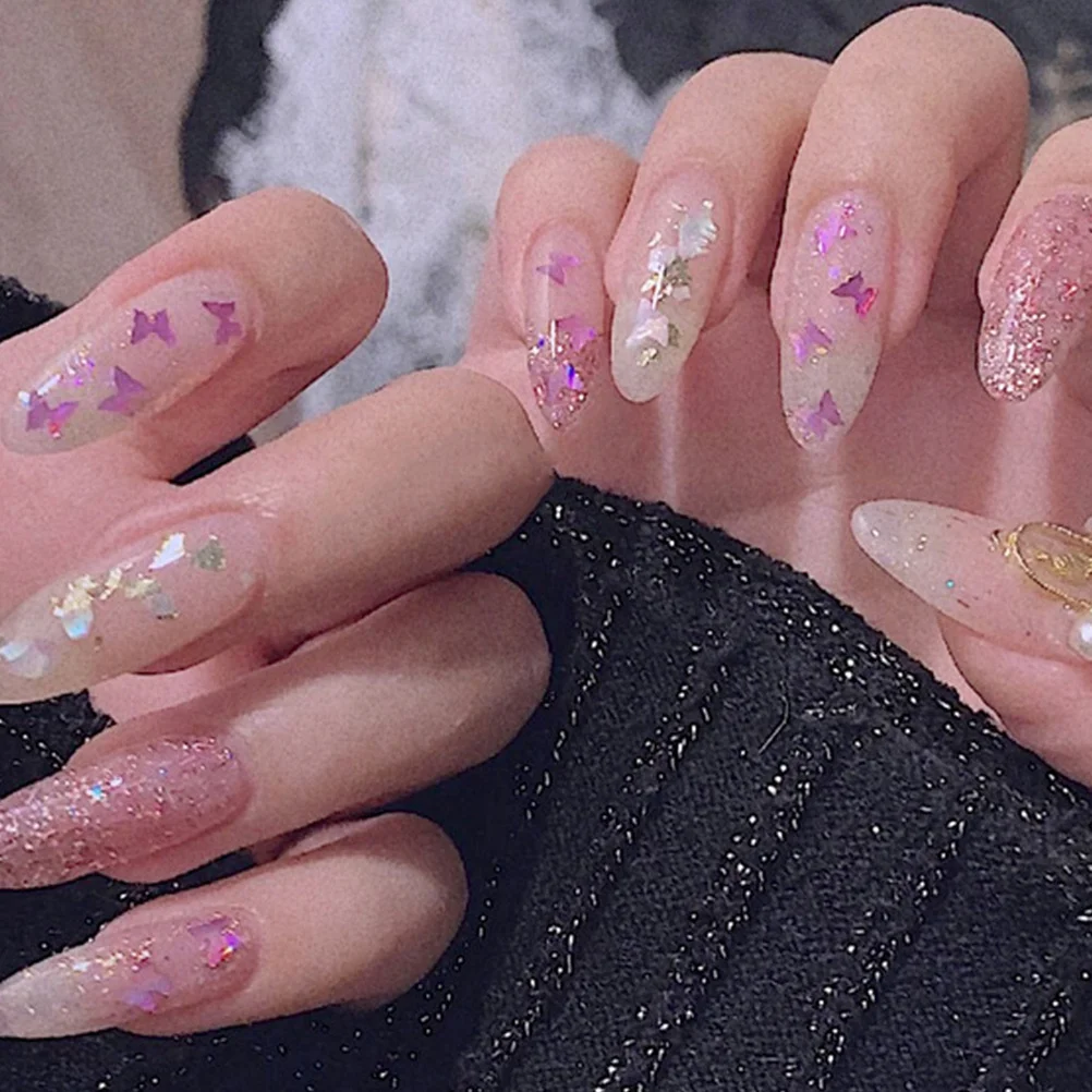 

2 Boxes Nail Art Confetti Glitters DIY Manicure Decor Nail Sequins Glitter Sparkle for Nails Hair Body Makeup Manicure Decor