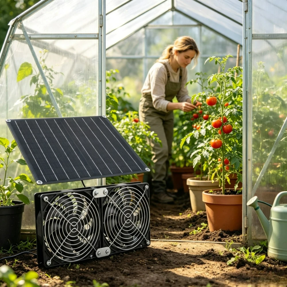 NEW IPX7 Weatherproof Solar Dual Cooling Fan 15W 20W Solar Panel Kit Quiet 200CFM 3200RPM Vent Exhaust for Chicken Coop Dog