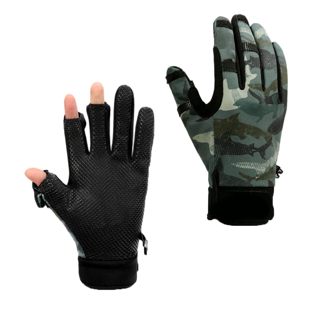 Men's Waterproof Fishing Gloves with Touch Screen Function and Fleece Lining for Cold Weather Outdoor Activities