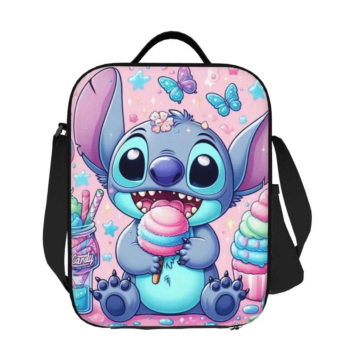 

Custom Cartoon Anime Manga Stitch Insulated Lunch Bag for Women Cooler Thermal Lunch Box Beach Camping Travel