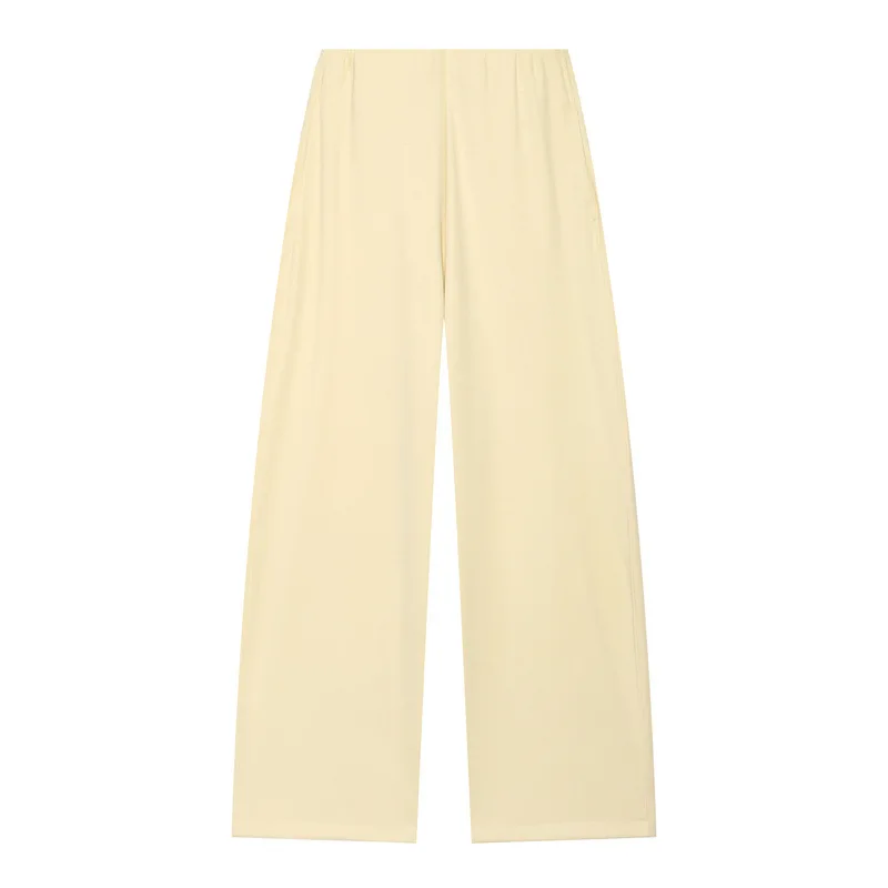 V-Neck Waist-Cinched Button-Up Vest Wide-Leg Pants Two-Piece Set Fashionable Autumn Wear for Women Short Sleeveless Top
