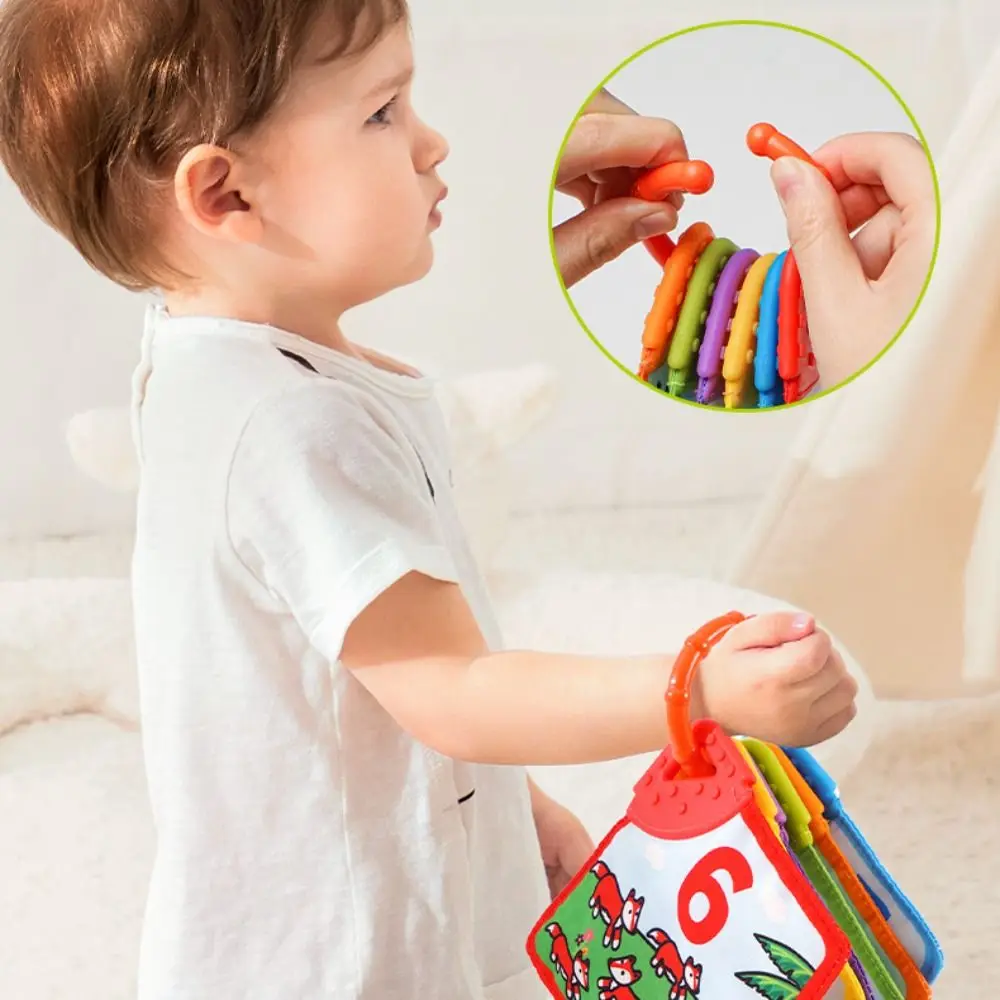 천 아기 부드러운 헝겊 책 눈물 방지 몬테소리 3D 아기 헝겊 책 동물인지 소리 어린이 Crinkle Book Kids Infants