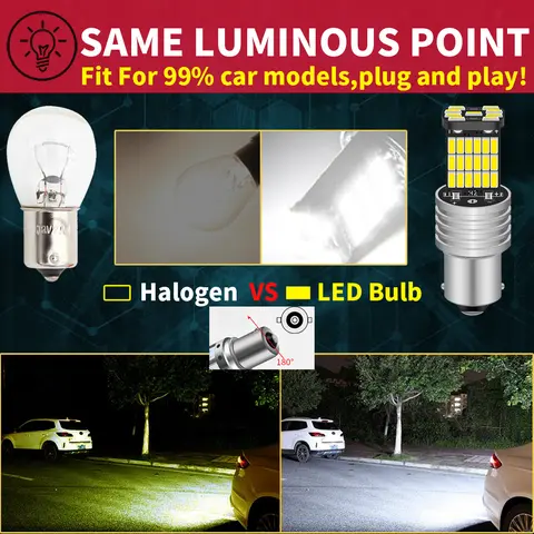 पीस VW Passat B5 B5.5 B6 CC गोल्फ mk3 mk4 mk5 mk6 3 4 5 6 पोलो 6n 6r 9n टूरन LED रिवर्स लाइट बल्ब लैंप P21W BA15S कैनबस के लिए 8 best sales गोल्फ 3 ट्यूनिंग - №2