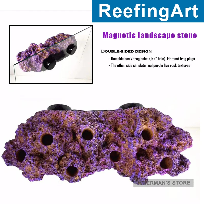 Magnetic Suspension Resin Aquarium, Marine Coral Fish Tank, Real Reef Frag Rack, Resin Landscape, Art