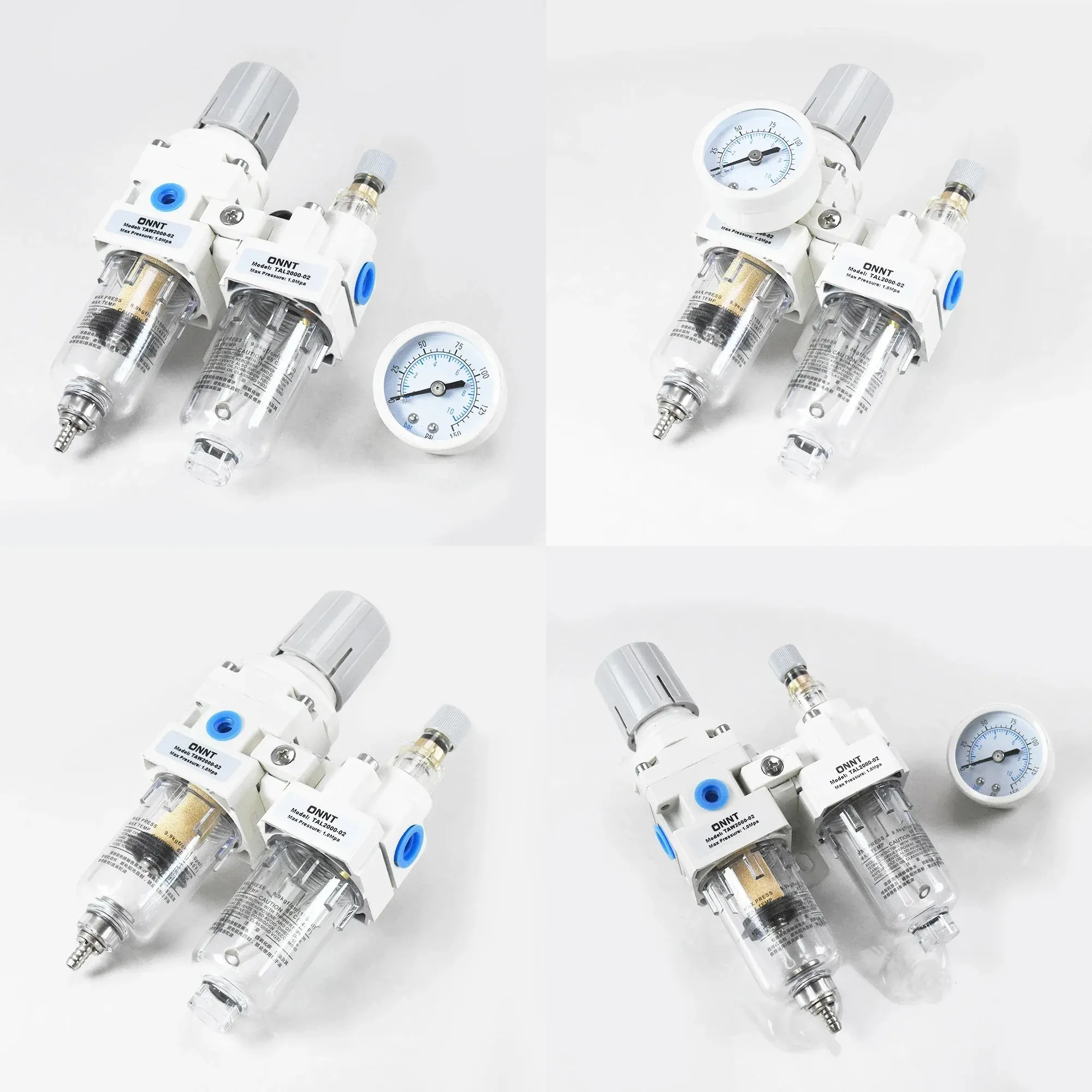 Type AC Series Pneumatic Air Filter Regulator Lubricating Device AC2010-01 G1 / 8 AC2010-02 G1 / 4 FRL