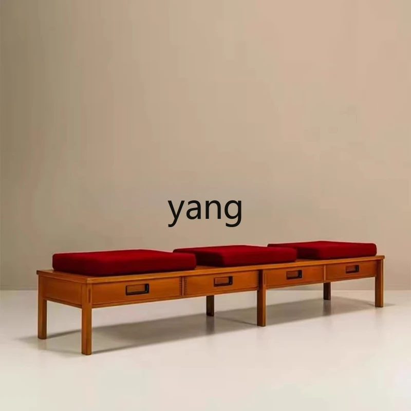 

YHM solid wood living room fabric sofa bench modern and simple