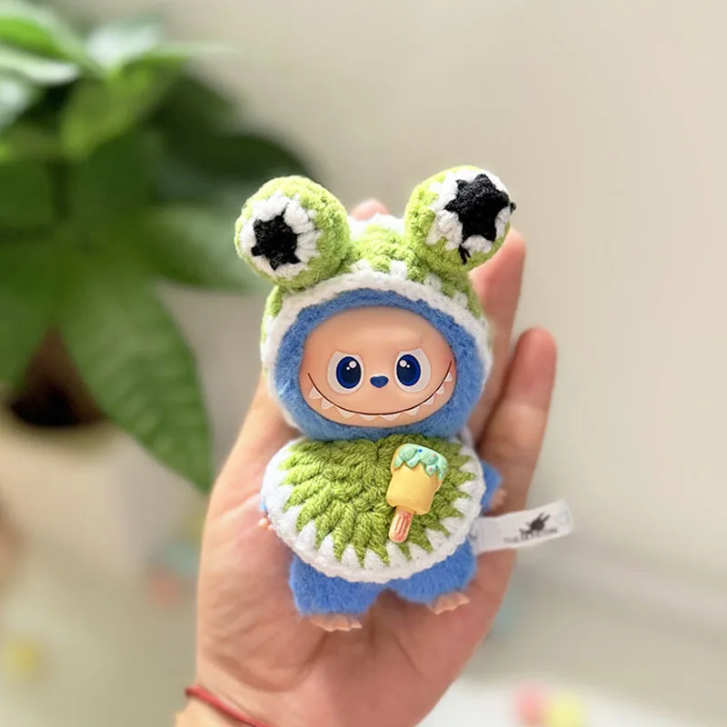 

10cm Mini Version 4.0 LABUBU Doll Clothes Christmas & New Year Set Knitted Sweater With Christmas Hat