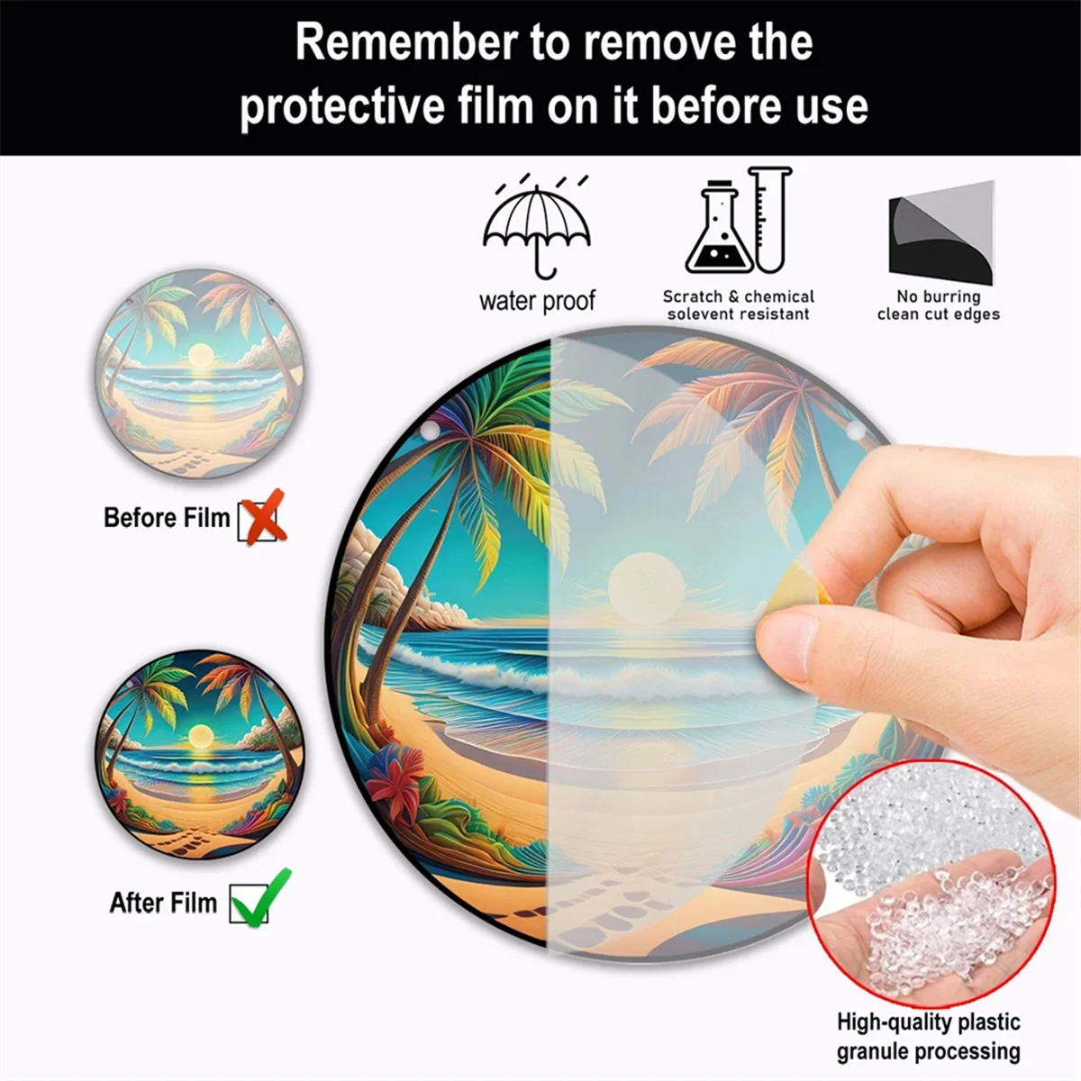 L74A 6 pezzi 3D Alba e tramonto Decor colorato per tende da finestra Decorazione per giardino Soggiorno Regalo per il suo cartello