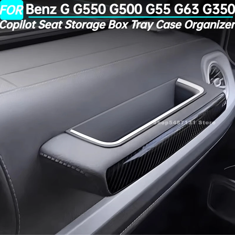 

Car Copilot Seat Storage Box Tray Case Organizer for Benz G G550 G500 G55 G63 G350 Interior Accessories 2004-2023