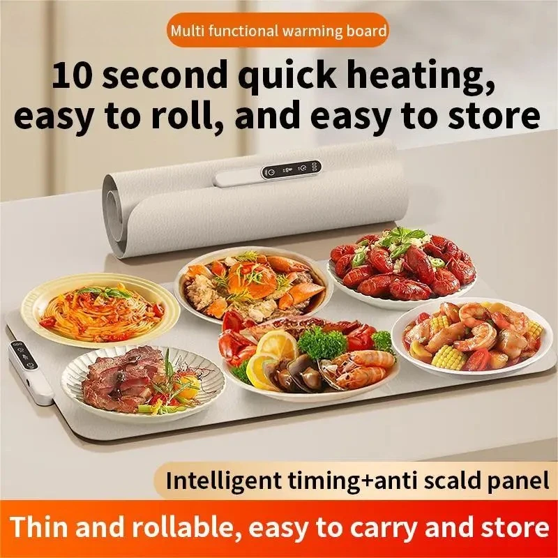 Multifunctional Silicone Food Warming Mat Foldable Easy Storage Waterproof Oilproof Insulated Heating Pad For Home Hot Meals