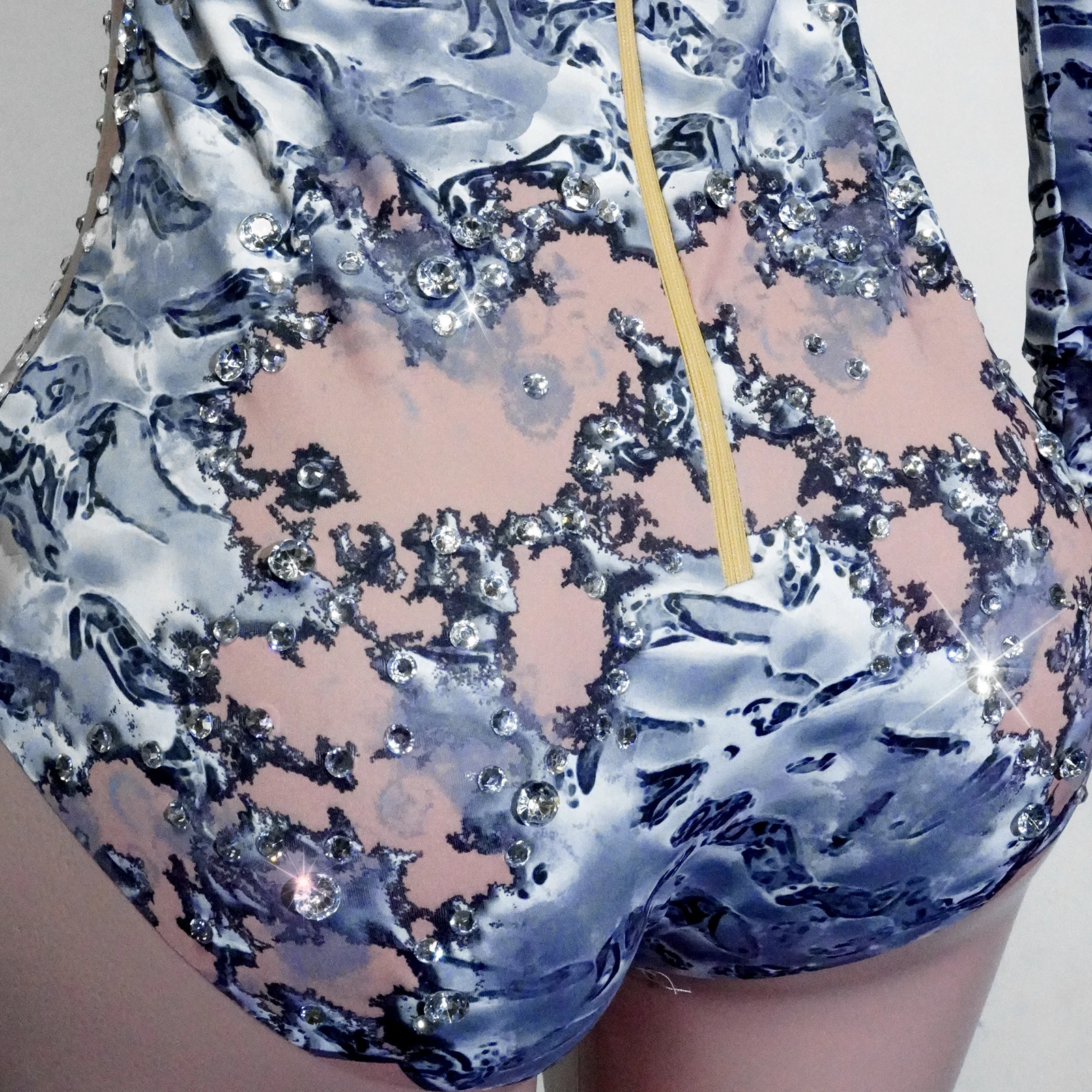 Funkelnder silberner Strass-Body, große Party, Nachtclub, Abschlussball, Bar, Konzert-Outfits, Bühnensängerin, Show, Tanztrikot, Queen Wear