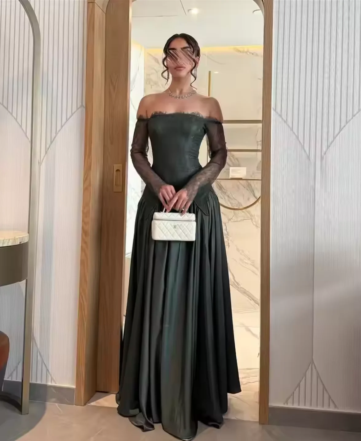 

Зеленые арабские вечерние платья по индивидуальному заказу, кружевные платья для выпускного вечера с открытыми плечами, без бретелек, женские свадебные платья в Дубае