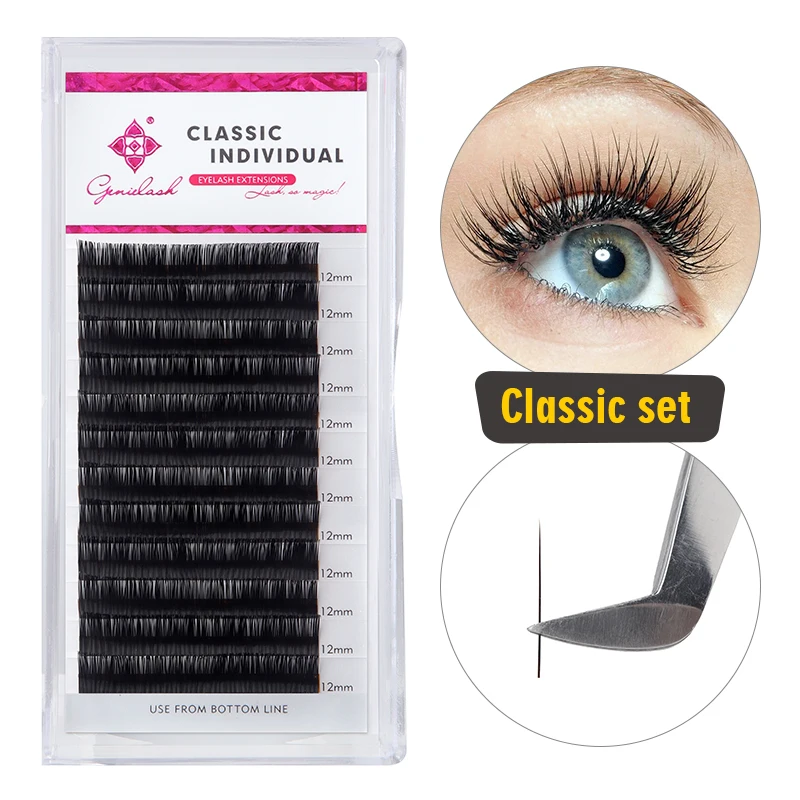 1PC Genielash C/D/D+ curl Mink Eyelashes Extension 0.07 Individual Eyelashes False Lash Extensions Soft Salon Eyelashes