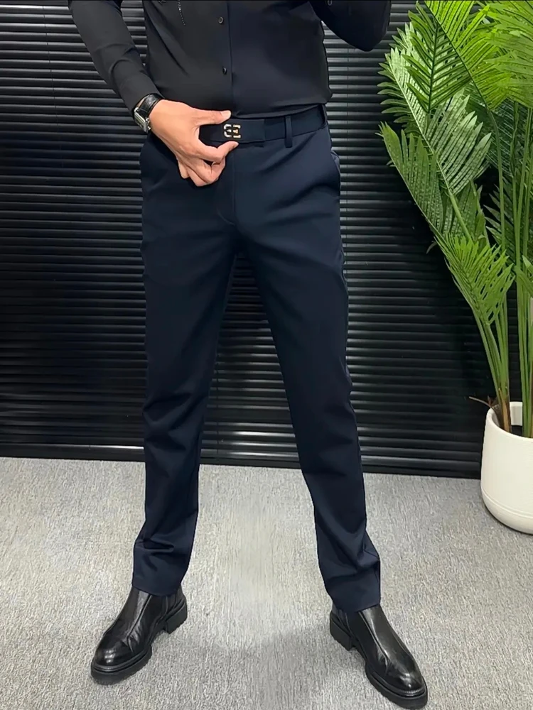 

Мужские повседневные брюки нового сезона: высококачественные, модные, универсальные, комфортные, деловые, европейские товары, премиум-класса, зауженный крой.