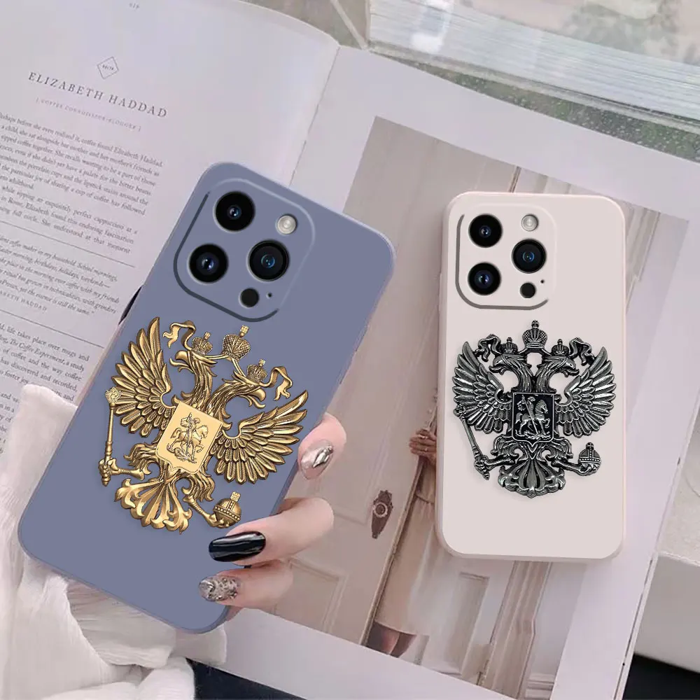 Russian Double-headed Eagle Logo Phone Case For Apple iPhone 14 13 12 11 Pro XS Max Mini X XR SE 7 8 6 6S Plus Case Funda Shell