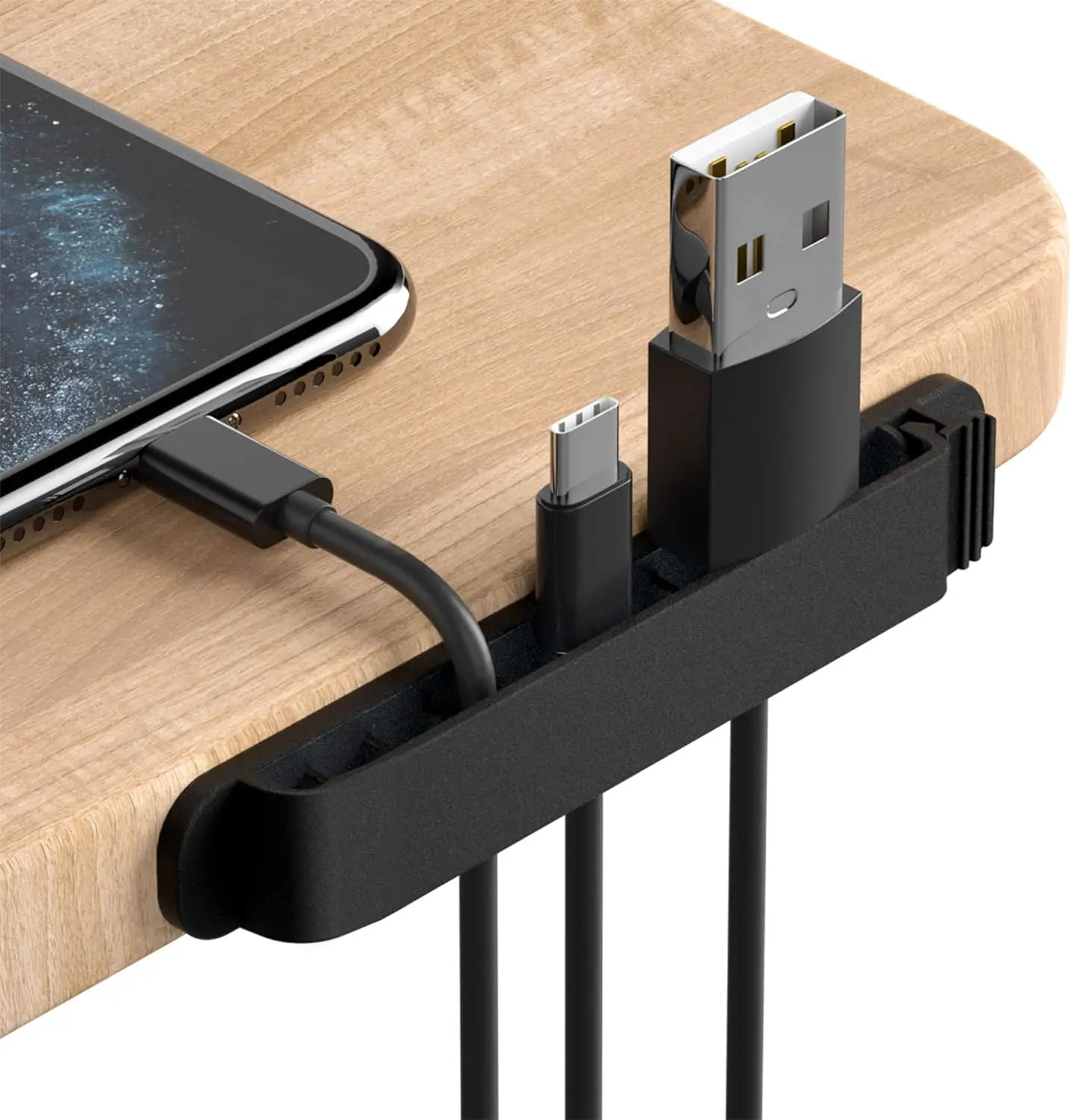

3 Pack Self Adhesive Cable Clips for Organizing Home Office Desk Phone Car Wires, Black Cord Holders