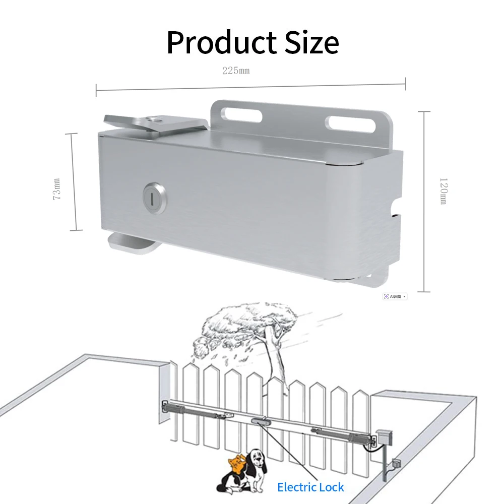 Kunci Pintu Geser Otomatis DC24V, Kunci Halaman Luar Ruangan, Pembuka Gerbang Ayun Otomatis Elektrik, Sistem Kontrol Akses Pintu