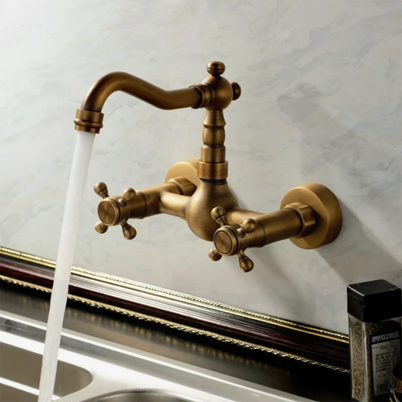 

Luxury Europe style antique Basin Kitchen Sink Mixer Tap Swivel Faucet retro Bronze Fashion Style Wall Mounted